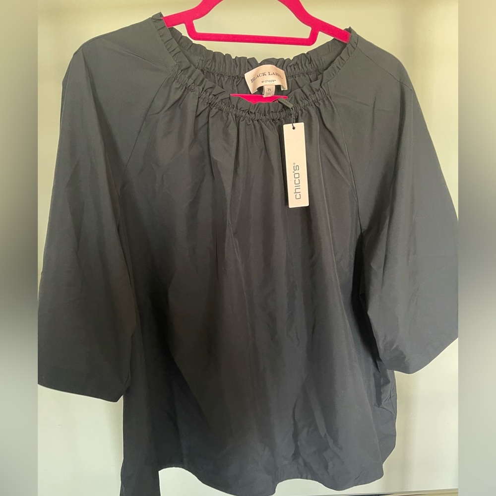 BLACK LABEL by Chico's Dark Gray Blouse